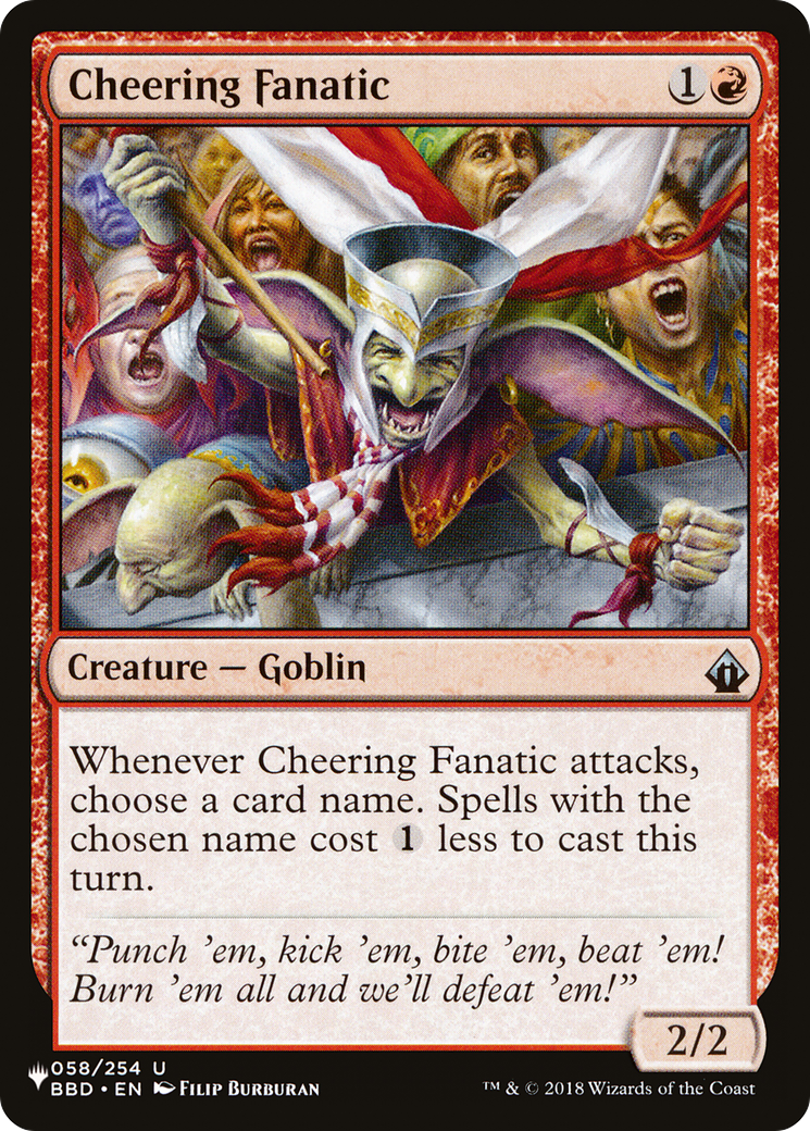 Cheering Fanatic [The List] | Exor Games Truro