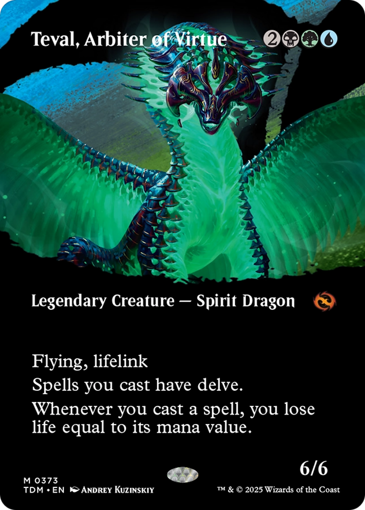 Teval, Arbiter of Virtue (Borderless) [Tarkir: Dragonstorm] | Exor Games Truro