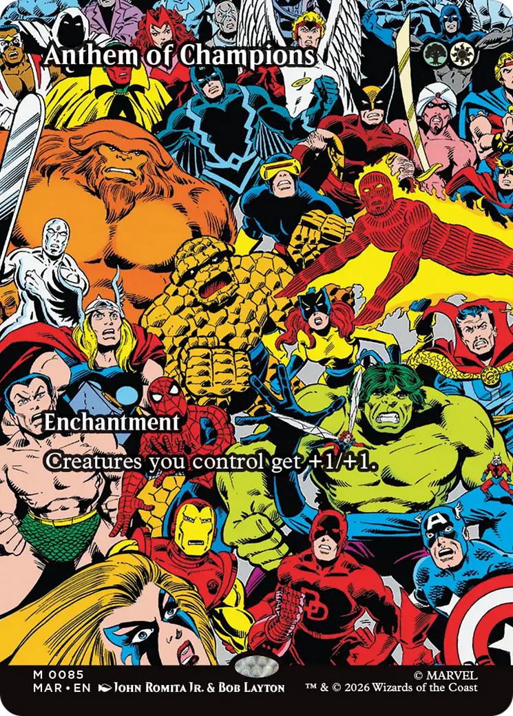 Anthem of Champions (Borderless) [Marvel Universe: Eternal-Legal] | Exor Games Truro