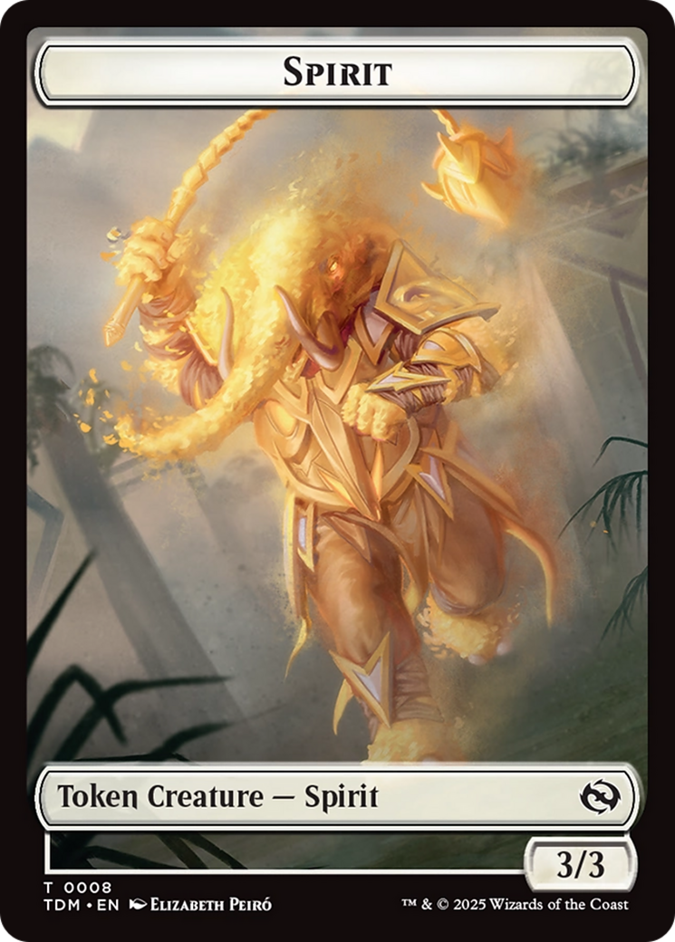 Spirit (0008) // Spirit (0009) Double-Sided Token [Tarkir: Dragonstorm Tokens] | Exor Games Truro