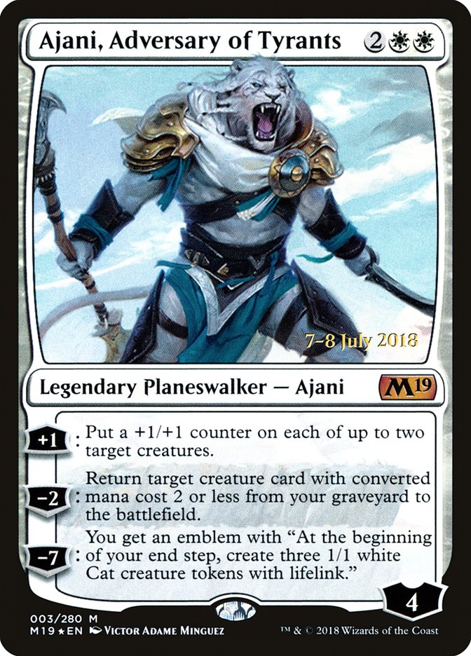 Ajani, Adversary of Tyrants [Core Set 2019 Prerelease Promos] | Exor Games Truro