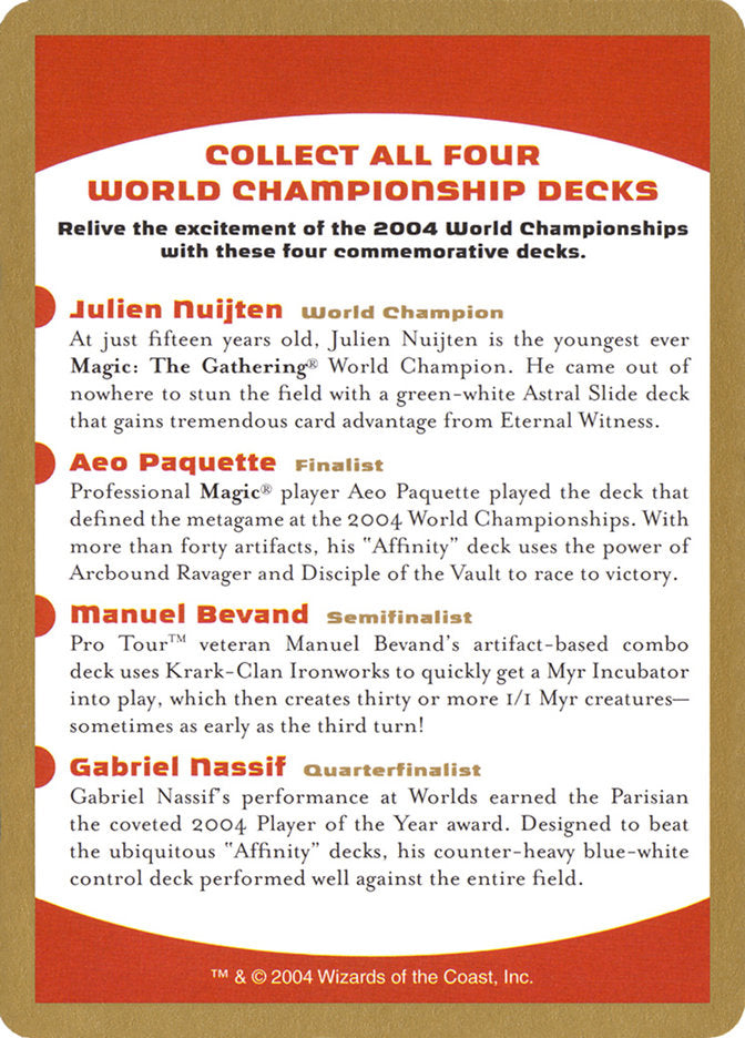 2004 World Championships Ad [World Championship Decks 2004] | Exor Games Truro