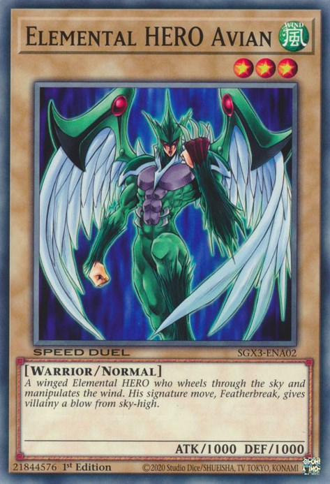 Elemental HERO Avian [SGX3-ENA02] Common | Exor Games Truro