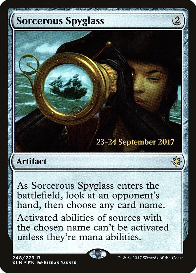 Sorcerous Spyglass [Ixalan Prerelease Promos] | Exor Games Truro