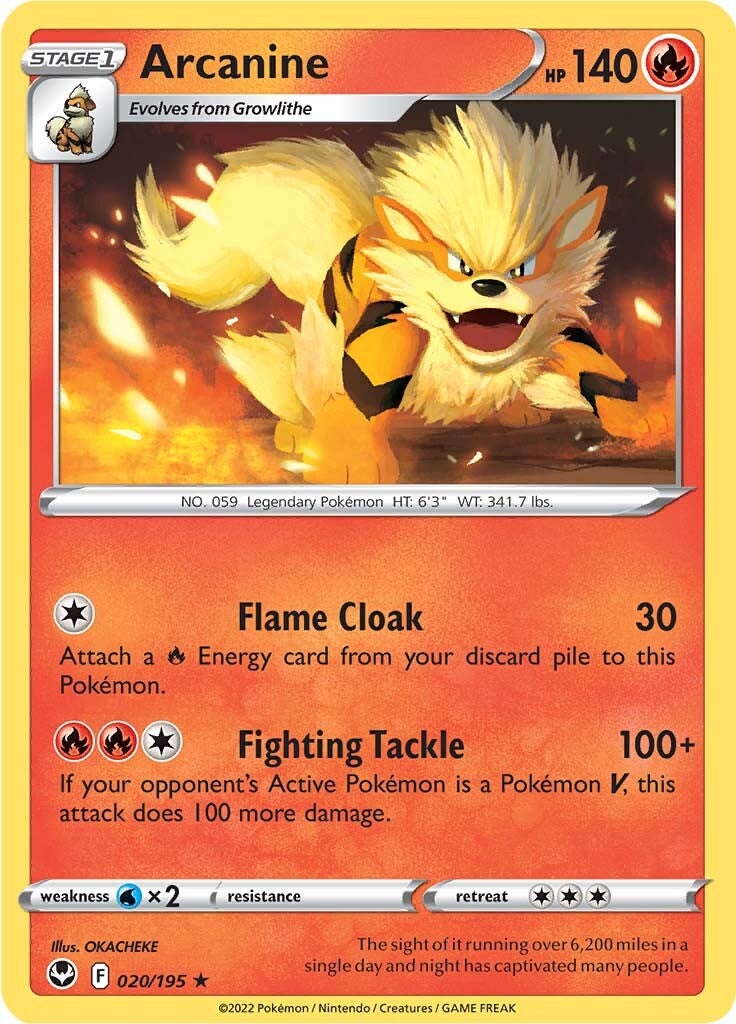 Arcanine (020/195) [Sword & Shield: Silver Tempest] | Exor Games Truro