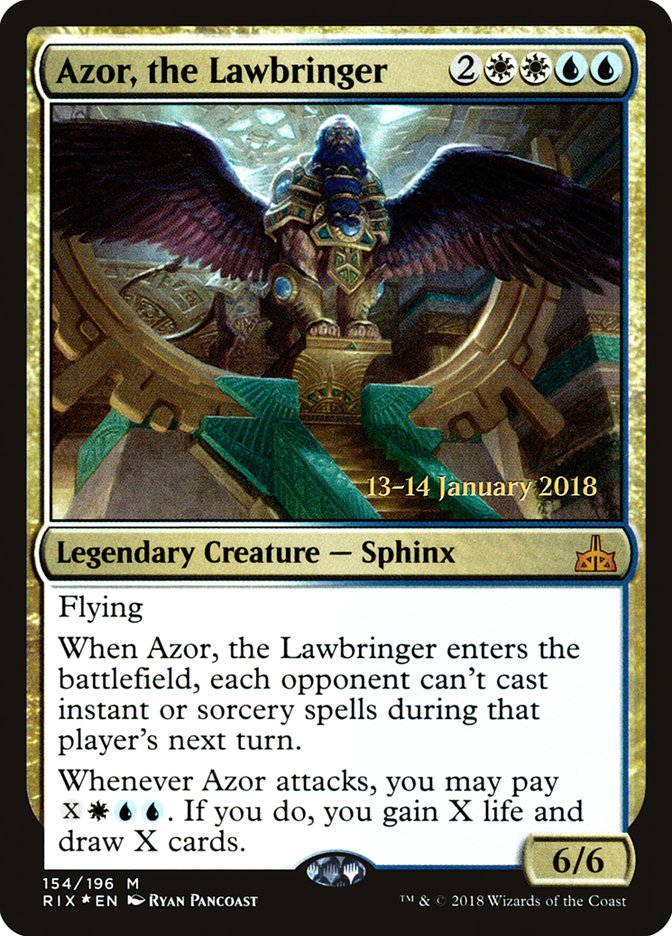 Azor, the Lawbringer [Rivals of Ixalan Prerelease Promos] | Exor Games Truro