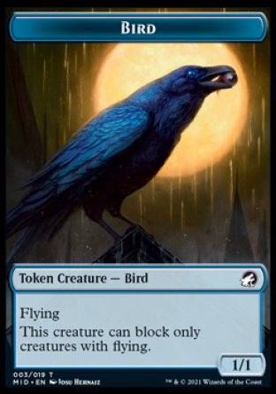 Spirit // Bird Double-Sided Token [Innistrad: Midnight Hunt Tokens] | Exor Games Truro