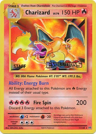 Charizard (11/108) (XY Evolutions Staff Prerelease) [XY: Black Star Promos] | Exor Games Truro