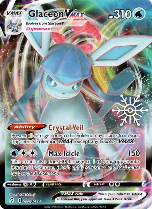 Glaceon VMAX (041/203) (Holiday Calendar) [Sword & Shield: Evolving Skies] | Exor Games Truro