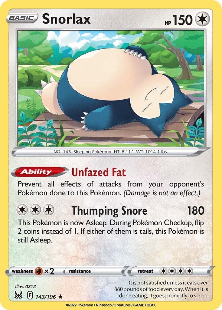 Snorlax (143/196) [Sword & Shield: Lost Origin] | Exor Games Truro