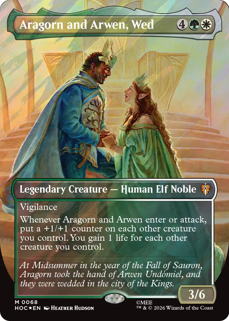 Aragorn and Arwen, Wed (Borderless) (Surge Foil) [The Hobbit] | Exor Games Truro