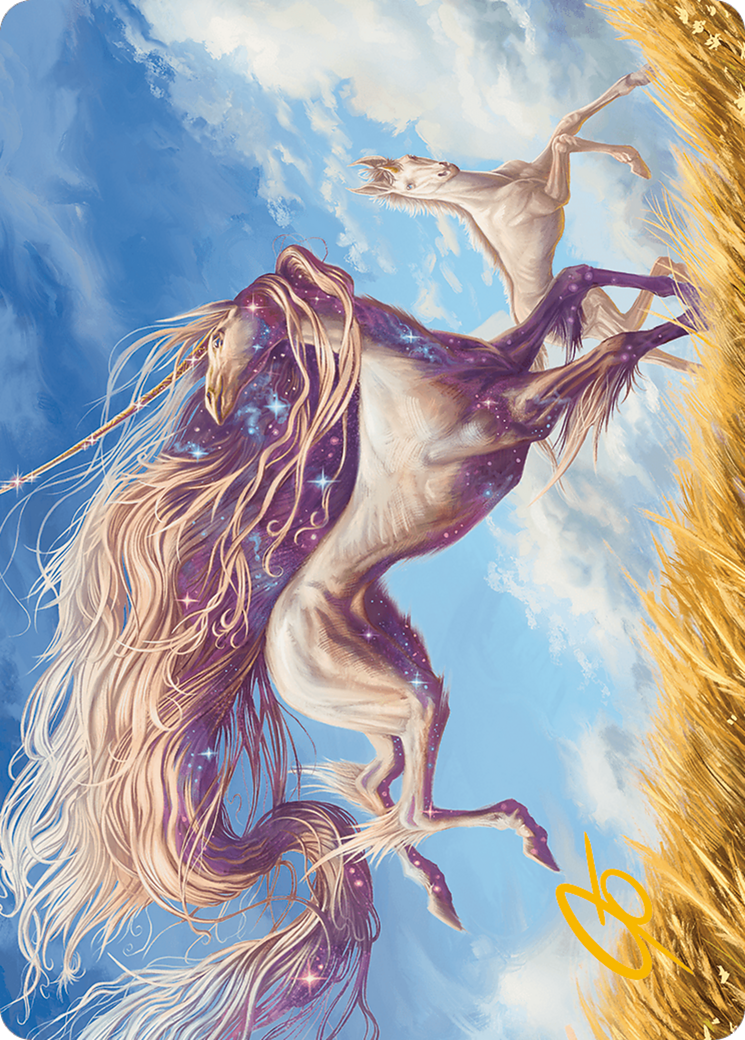 Nyxborn Unicorn Art Card (Gold-Stamped Signature) [Modern Horizons 3 Art Series] | Exor Games Truro