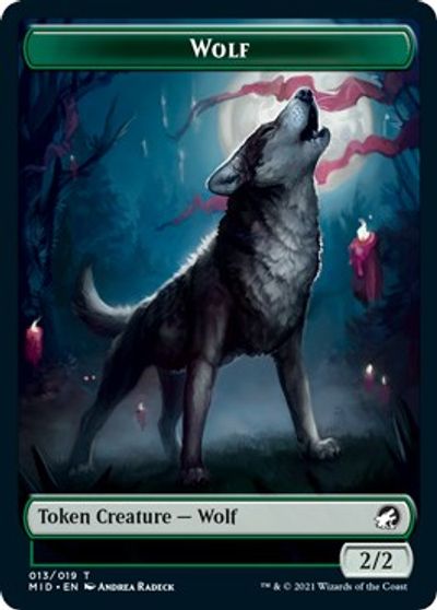 Centaur // Wolf Double-Sided Token [Innistrad: Midnight Hunt Commander Tokens] | Exor Games Truro