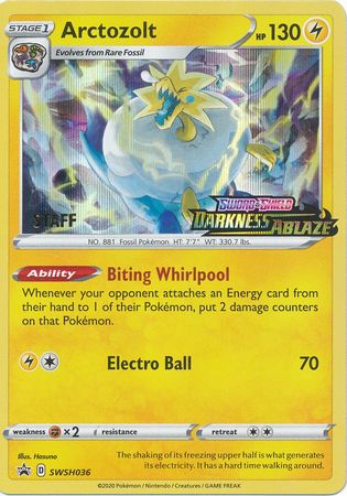 Arctozolt (SWSH036) (Staff Prerelease Promo) [Sword & Shield: Black Star Promos] | Exor Games Truro