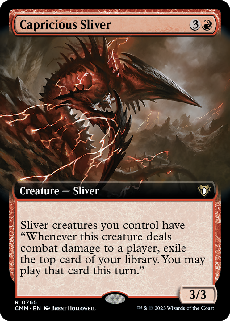 Capricious Sliver (Extended Art) [Commander Masters] | Exor Games Truro