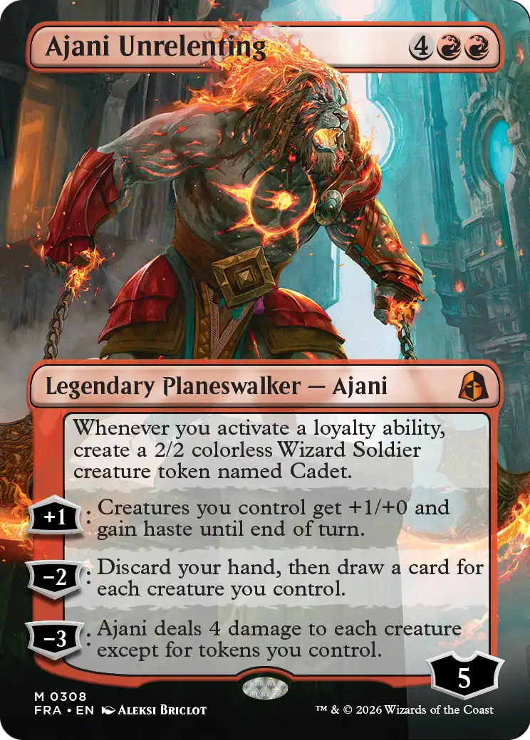 Ajani Unrelenting (Borderless) [Reality Fracture] | Exor Games Truro