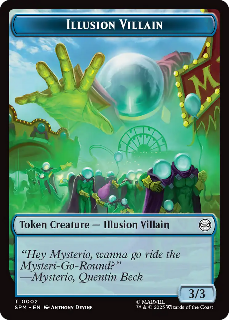 Spider // Illusion Villain Double-Sided Token [Marvel's Spider-Man Tokens] | Exor Games Truro