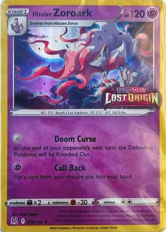 Hisuian Zoroark (076/196) (Lost Origin Stamp) [Sword & Shield: Lost Origin] | Exor Games Truro