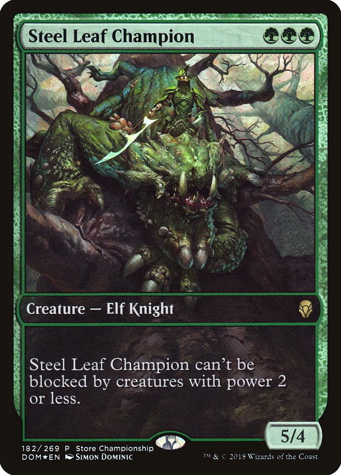 Steel Leaf Champion (Store Championship) (Full Art) [Dominaria Promos] | Exor Games Truro