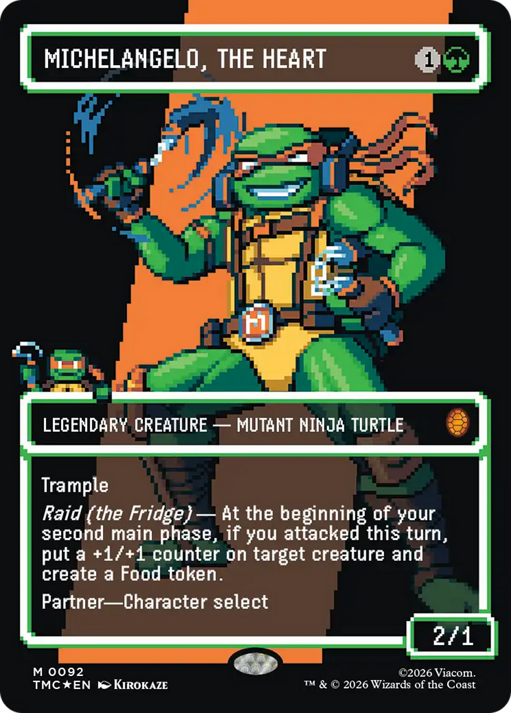 Michelangelo, the Heart (0093) (Borderless) (Surge Foil) [Teenage Mutant Ninja Turtles Commander] | Exor Games Truro