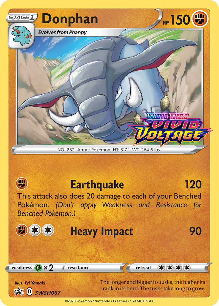 Donphan (SWSH067) (Prerelease Promo) [Sword & Shield: Black Star Promos] | Exor Games Truro