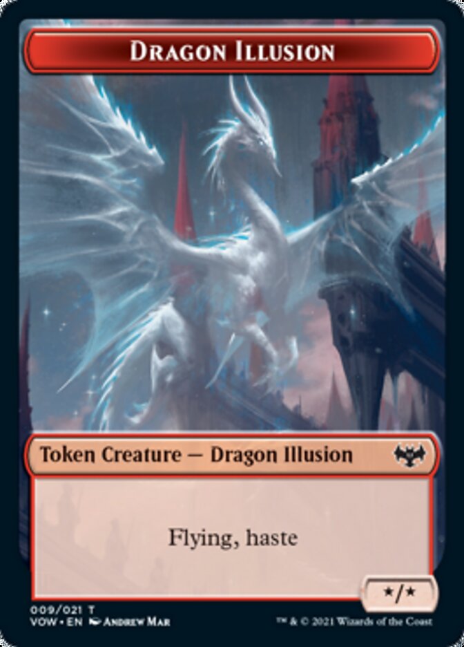 Insect // Dragon Illusion Double-Sided Token [Innistrad: Crimson Vow Tokens] | Exor Games Truro