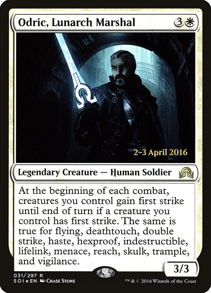 Odric, Lunarch Marshal [Shadows over Innistrad Prerelease Promos] | Exor Games Truro