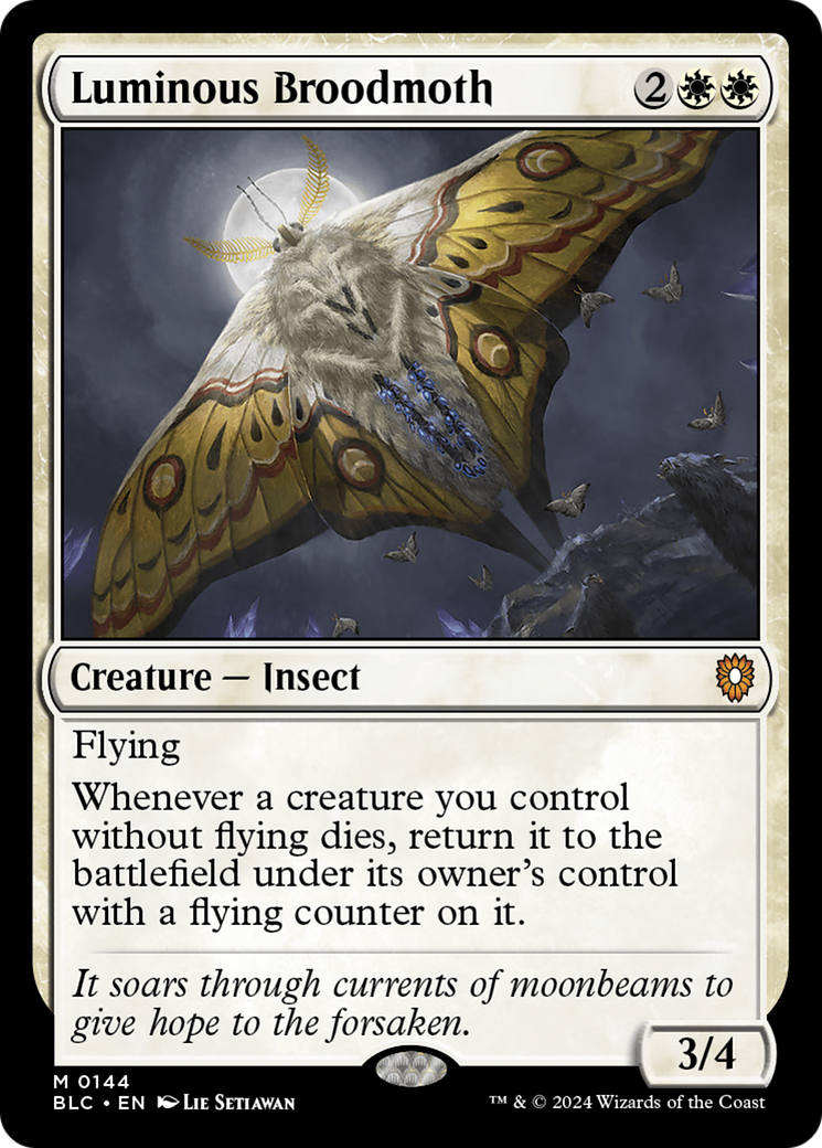 Luminous Broodmoth [Bloomburrow Commander] | Exor Games Truro