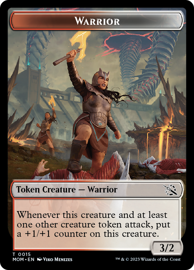 Warrior // Phyrexian Saproling Double-Sided Token [March of the Machine Tokens] | Exor Games Truro