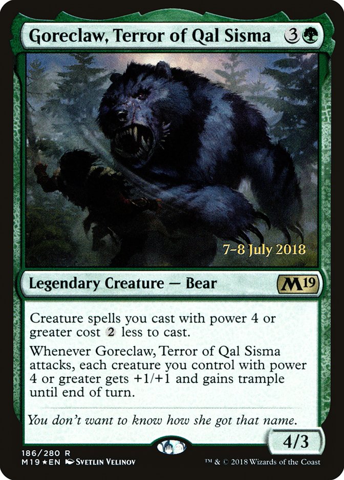 Goreclaw, Terror of Qal Sisma [Core Set 2019 Prerelease Promos] | Exor Games Truro