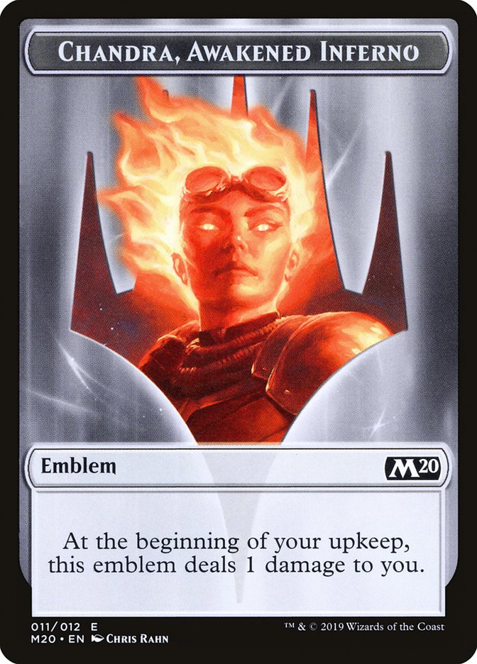 Chandra, Awakened Inferno Emblem [Core Set 2020 Tokens] | Exor Games Truro