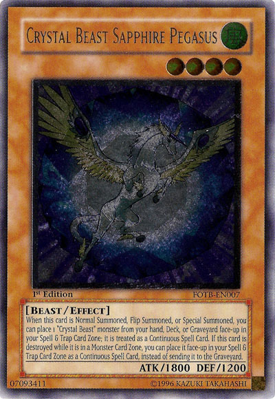 Crystal Beast Sapphire Pegasus [FOTB-EN007] Ultimate Rare | Exor Games Truro