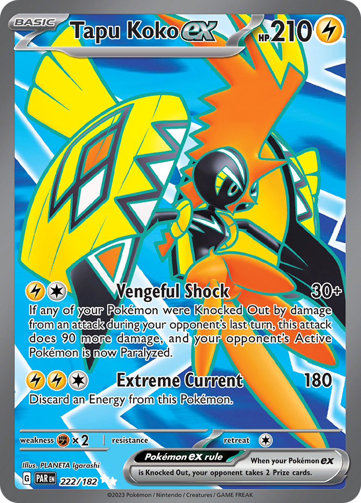 Tapu Koko ex (222/182) [Scarlet & Violet: Paradox Rift] | Exor Games Truro