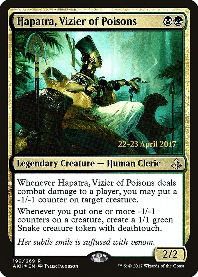 Hapatra, Vizier of Poisons [Amonkhet Prerelease Promos] | Exor Games Truro