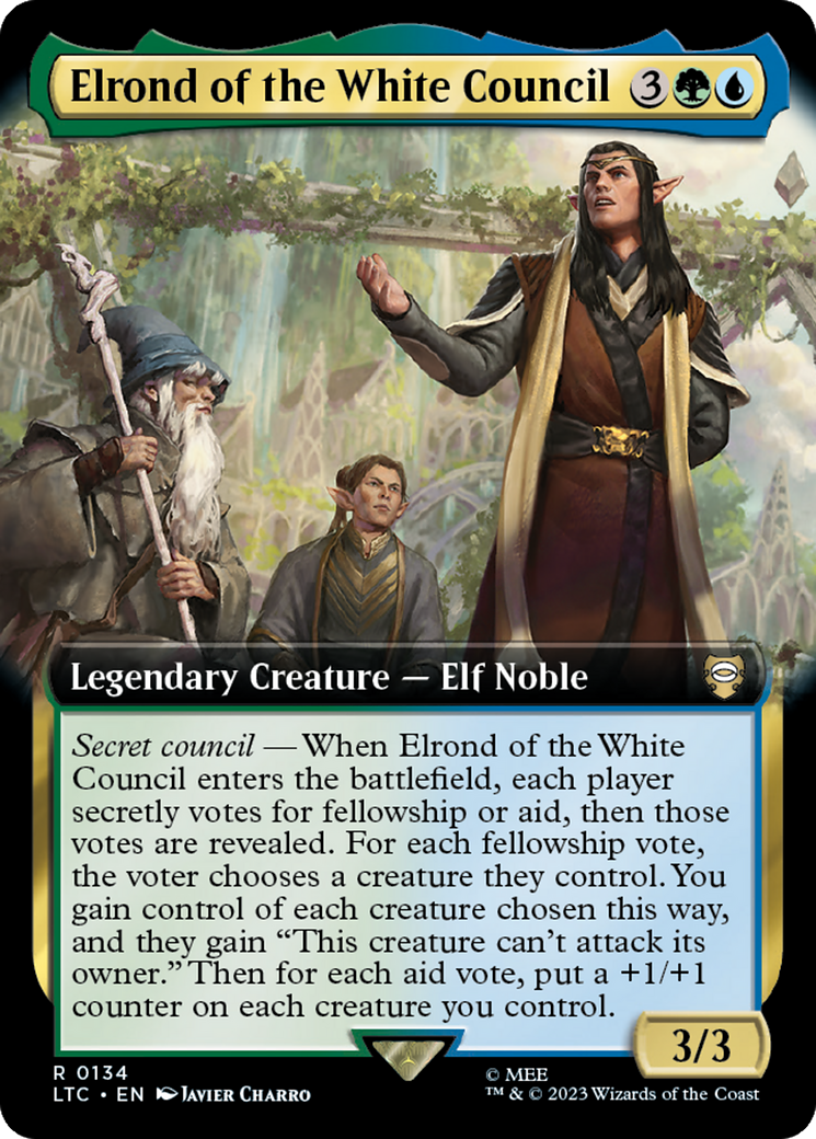 Elrond of the White Council (Extended Art) [The Lord of the Rings: Tales of Middle-Earth Commander] | Exor Games Truro