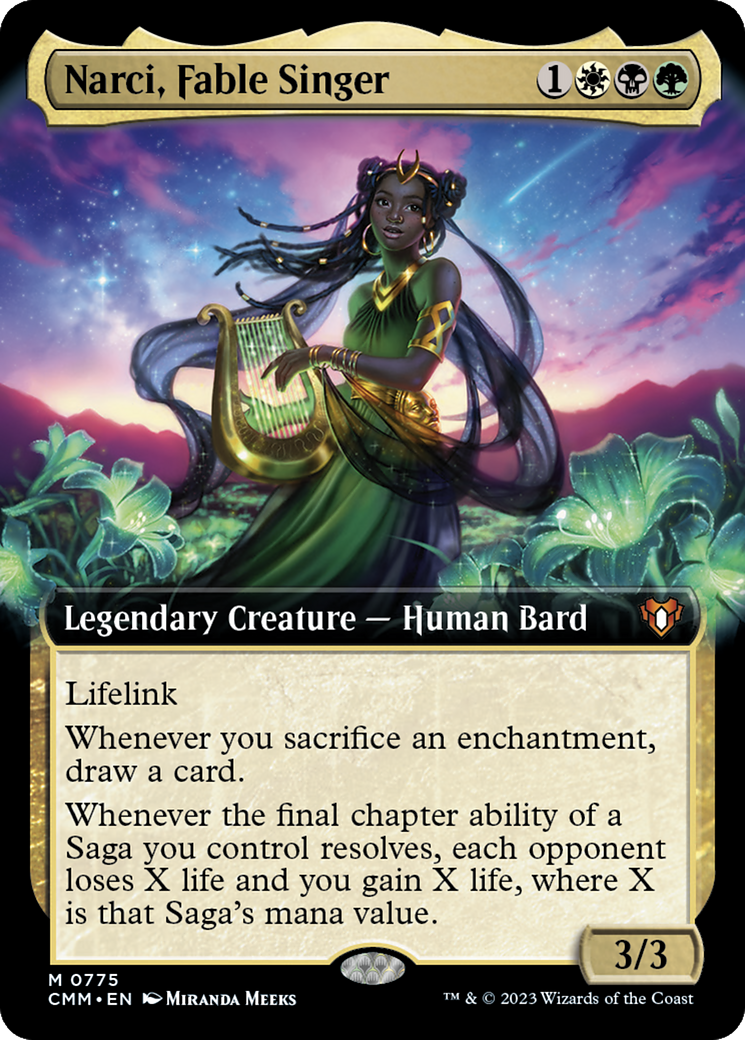 Narci, Fable Singer (Extended Art) [Commander Masters] | Exor Games Truro