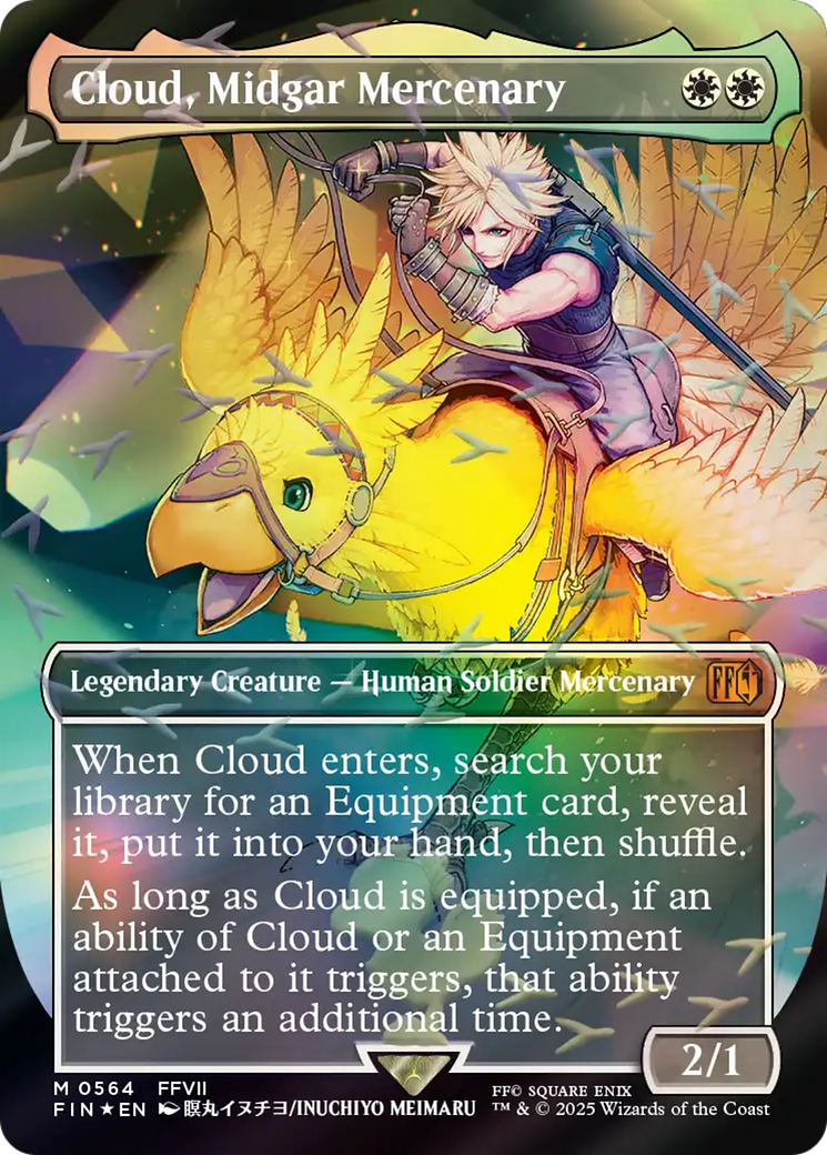 Cloud, Midgar Mercenary (Borderless) (Chocobo Track Foil) [FINAL FANTASY] | Exor Games Truro