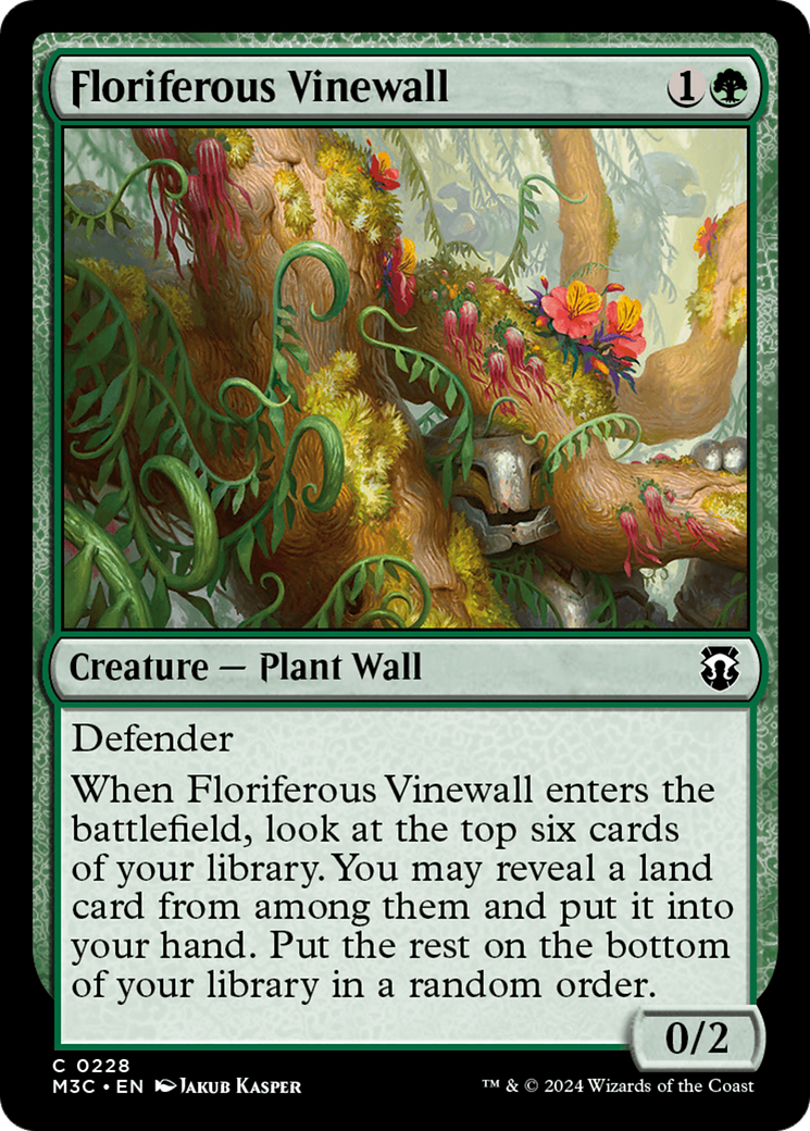 Floriferous Vinewall (Ripple Foil) [Modern Horizons 3 Commander] | Exor Games Truro