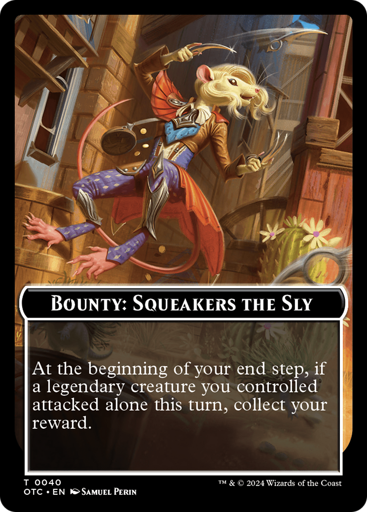 Bounty: Squeakers the Sly // Bounty Rules Double-Sided Token [Outlaws of Thunder Junction Commander Tokens] | Exor Games Truro