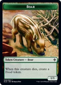 Boar // Food (17) Double-Sided Token [Throne of Eldraine Tokens] | Exor Games Truro