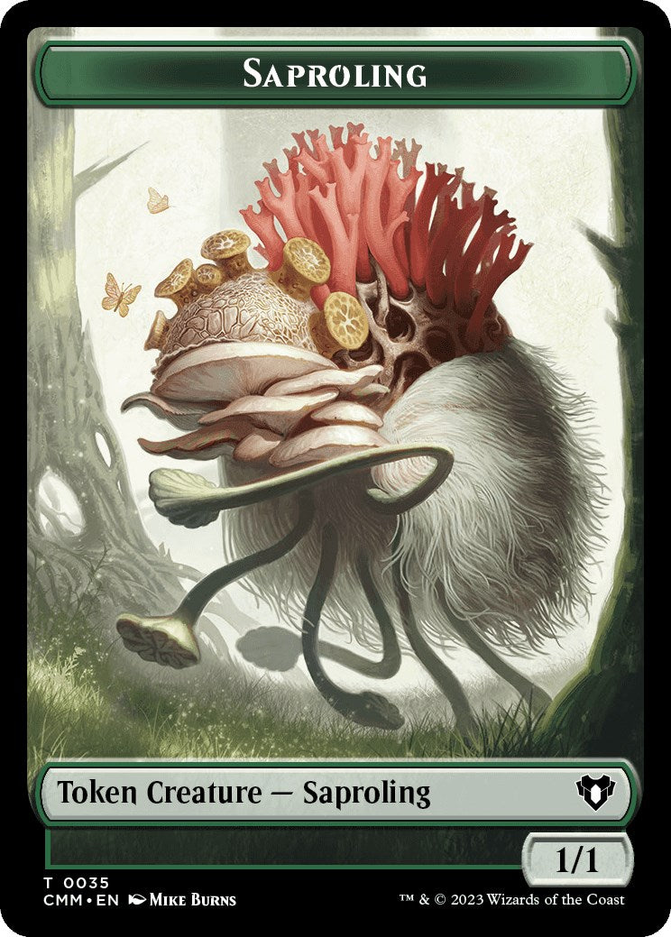 Saproling // Elf Druid Double-Sided Token [Commander Masters Tokens] | Exor Games Truro