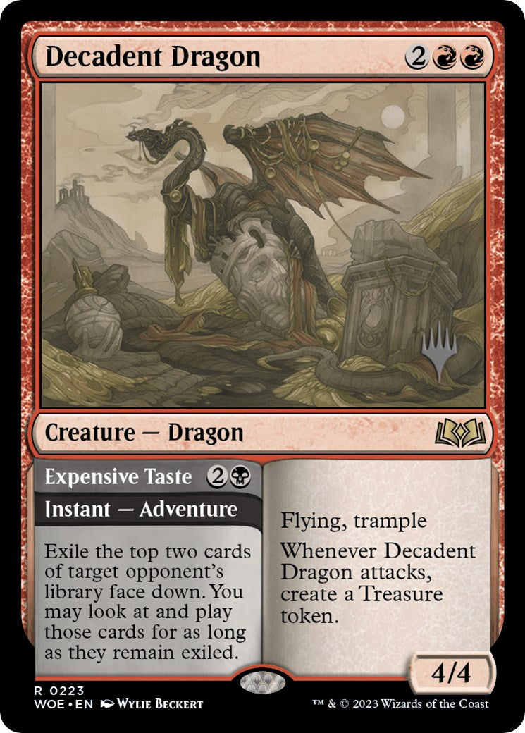 Decadent Dragon // Expensive Taste (Promo Pack) [Wilds of Eldraine Promos] | Exor Games Truro
