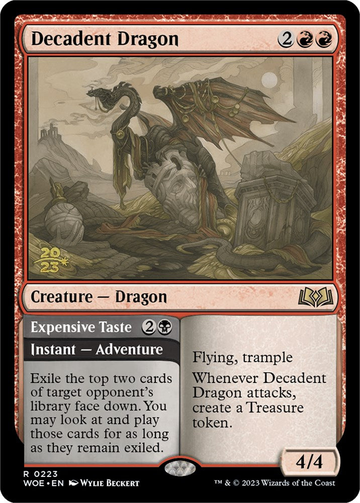 Decadent Dragon // Expensive Taste (Promo Pack) [Wilds of Eldraine Promos] | Exor Games Truro