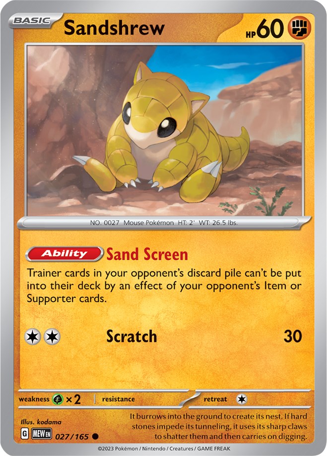 Sandshrew (027/165) [Scarlet & Violet: 151] | Exor Games Truro