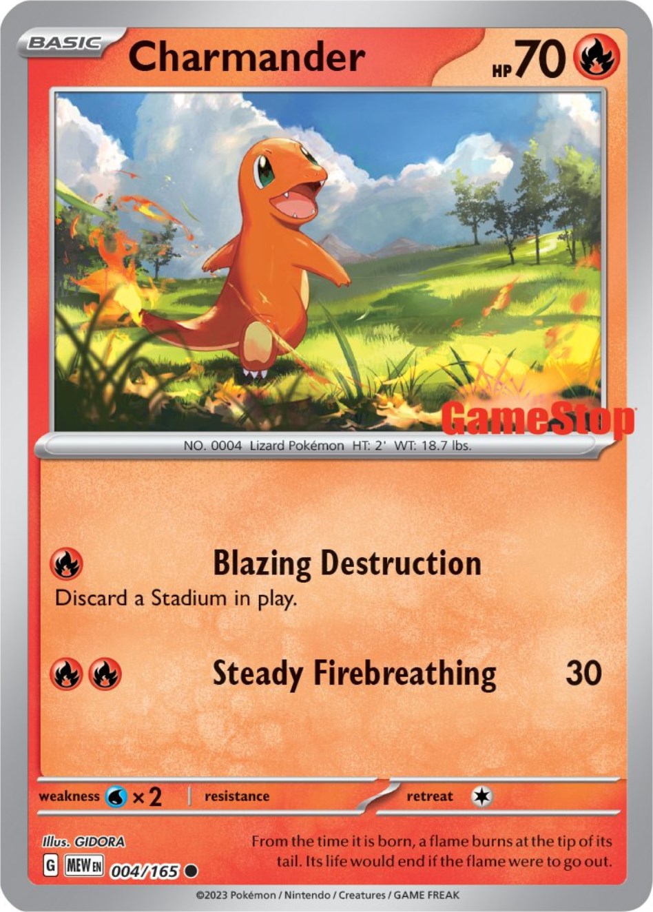 Charmander (004/165) (GameStop Exclusive) [Scarlet & Violet 151] | Exor Games Truro