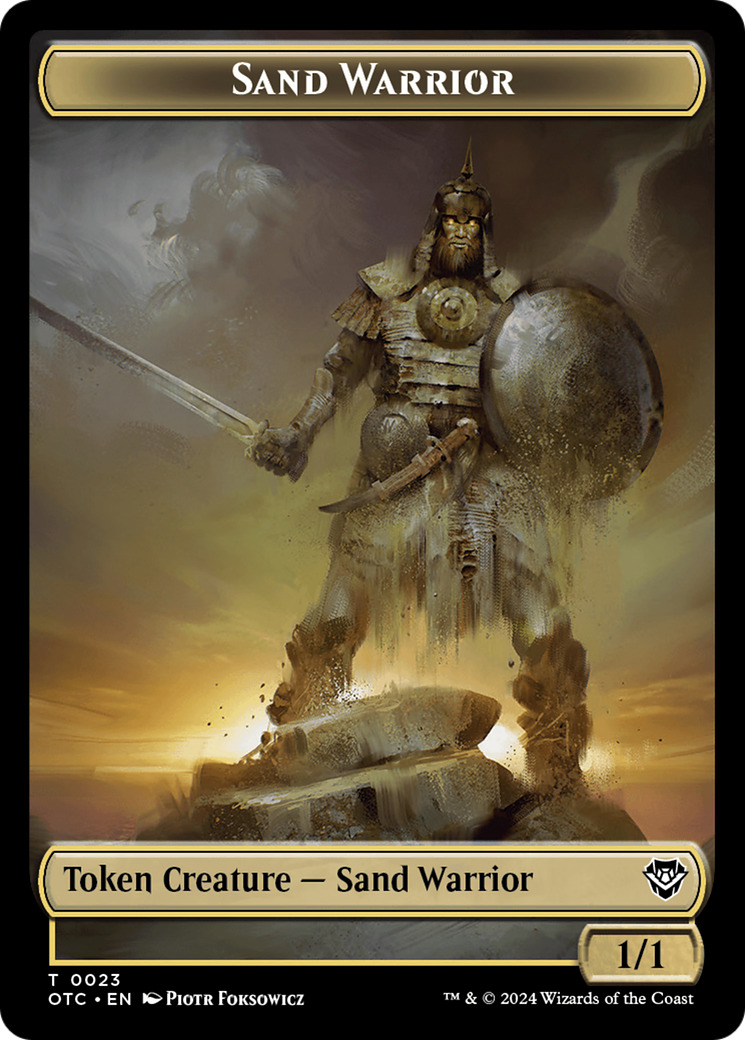 Plant // Sand Warrior Double-Sided Token [Outlaws of Thunder Junction Commander Tokens] | Exor Games Truro