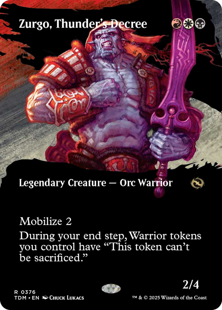Zurgo, Thunder's Decree (Borderless) [Tarkir: Dragonstorm] | Exor Games Truro