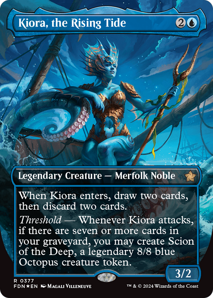 Kiora, the Rising Tide (Borderless) (Mana Foil) [Foundations] | Exor Games Truro