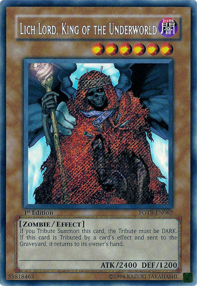 Lich Lord, King of the Underworld [FOTB-EN062] Secret Rare | Exor Games Truro
