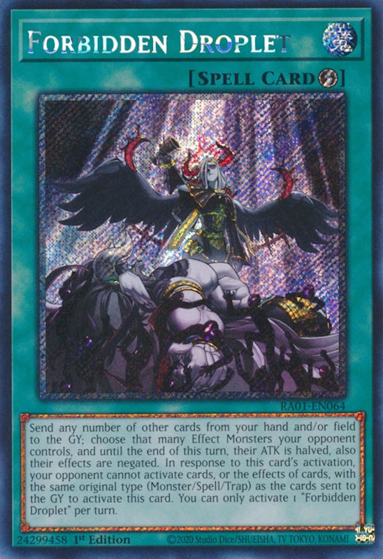 Forbidden Droplet [RA01-EN064] Platinum Secret Rare | Exor Games Truro